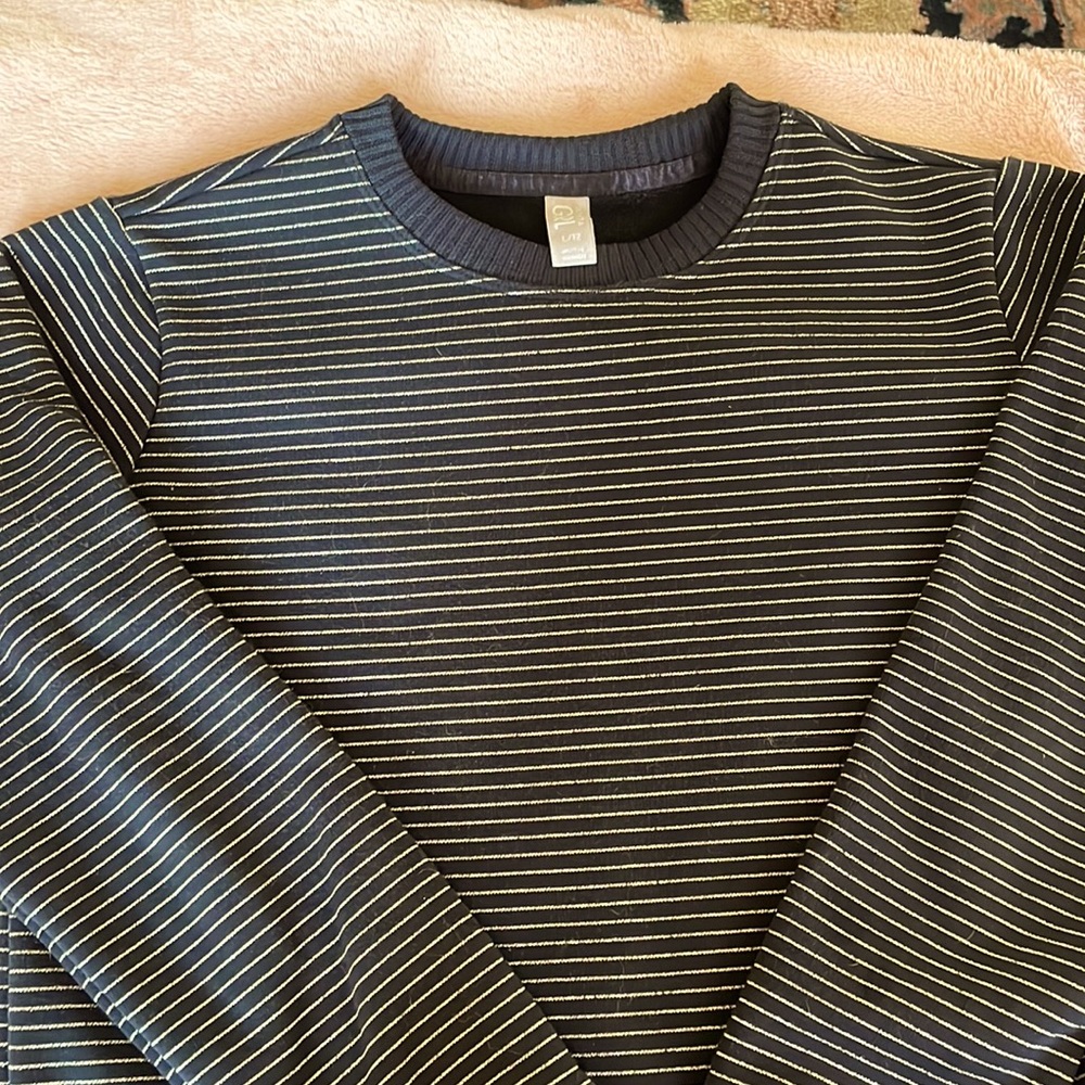 Athleta girl sweatshirt - black with gold metallic stripes